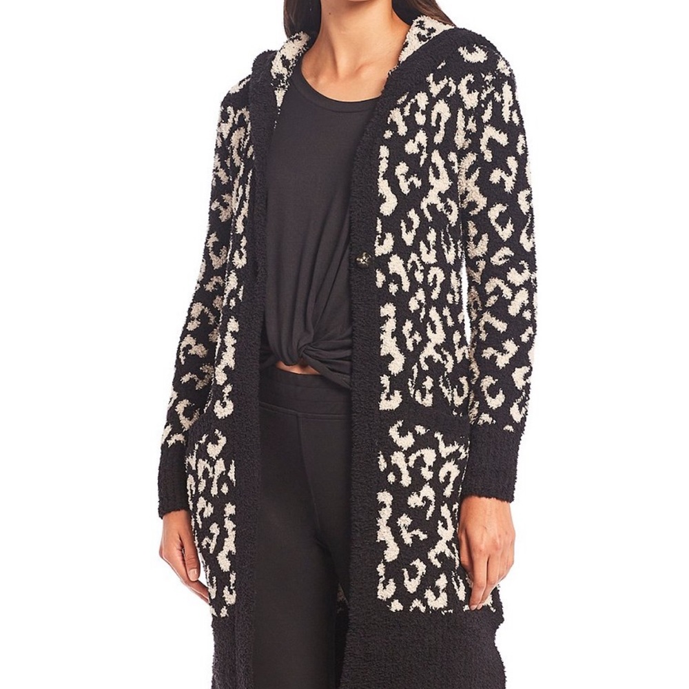 Ugg Judith Sweater Knit Leopard Hooded Cardigan
